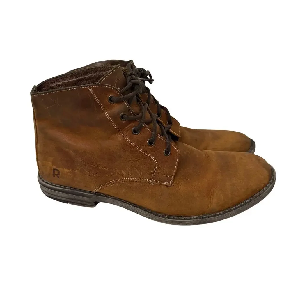 Roan Bed Stu Boots Mens Size 13 Brown Leather Distressed Lace Up Ankle